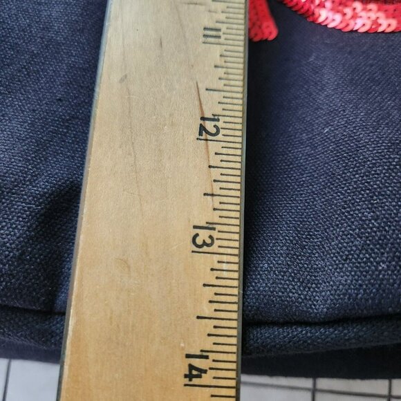 Victoria's Secret Sequin Lip Zip Shoulder Tote Weekend Duffle Gym Black Bag - Picture 11 of 16